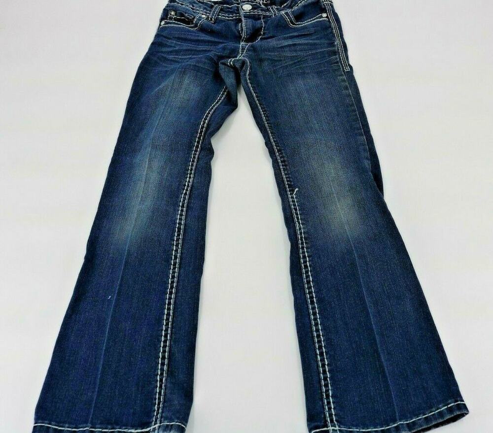 Cherokee Girls Dark Wash Blue Denim Boot Cut Jeans Youth Size 8